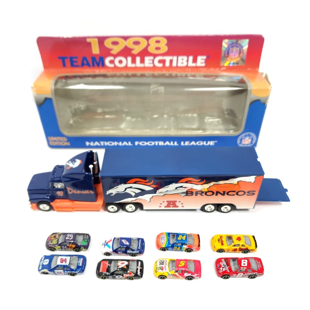 VTG Denver Broncos 1998 Die Cast Semi Truck NFL Team + (8)-1:64 Die Cast NASCARS